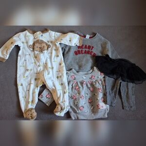 Carter's & Old Navy Baby Girl Bundle | 3-6 Months | 4 Piece Lot)
